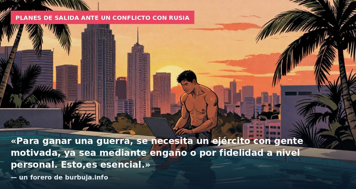 Planes de salida ante un conflicto con Rusia: «Para ganar una guerra, se necesita un ejército con gente motivada, ya sea mediante engaño o por fidelidad a nivel personal. Esto,es esencial.» — un forero de burbuja.info