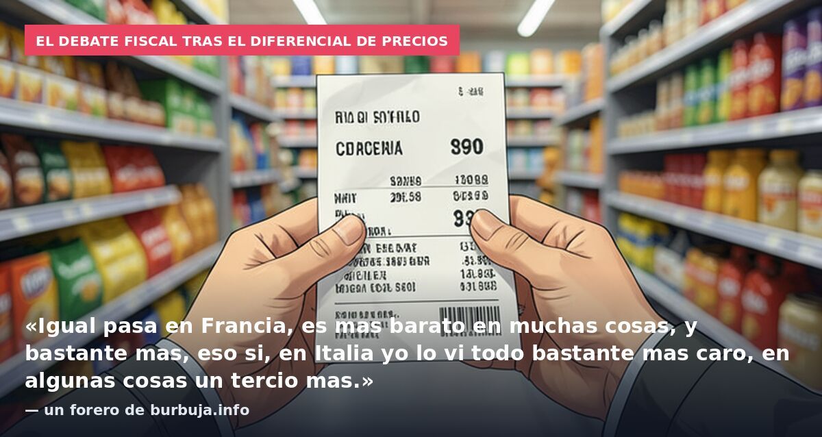 El debate fiscal tras el diferencial de precios: «Igual pasa en Francia, es mas barato en muchas cosas, y bastante mas, eso si, en Italia yo lo vi todo bastante mas caro, en algunas cosas un tercio mas.» — un forero de burbuja.info