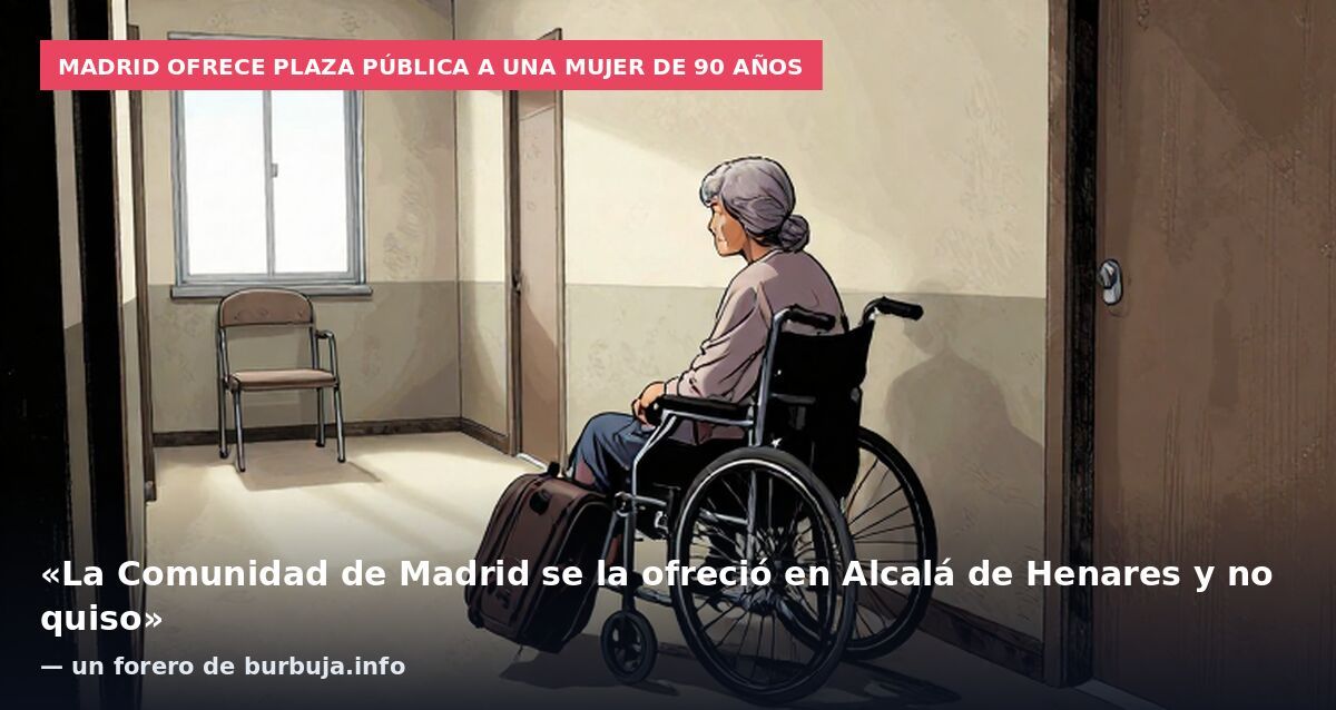 Madrid ofrece plaza pública a una mujer de 90 años: «La Comunidad de Madrid se la ofreció en Alcalá de Henares y no quiso» — un forero de burbuja.info