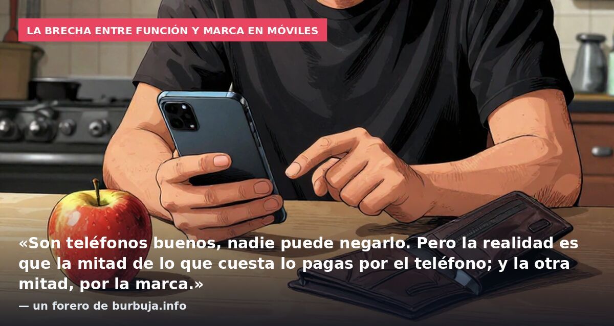 La brecha entre función y marca en móviles: «Son teléfonos buenos, nadie puede negarlo. Pero la realidad es que la mitad de lo que cuesta lo pagas por el teléfono; y la otra mitad, por la marca.» — un forero de burbuja.info