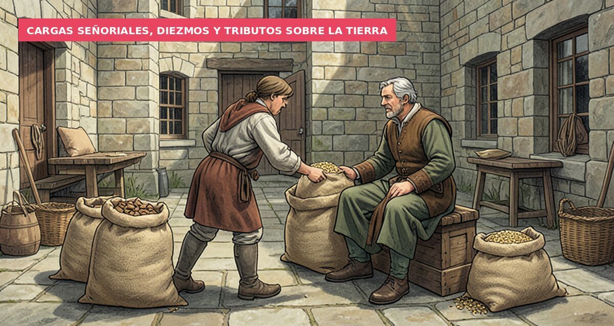 Cargas señoriales, diezmos y tributos sobre la tierra