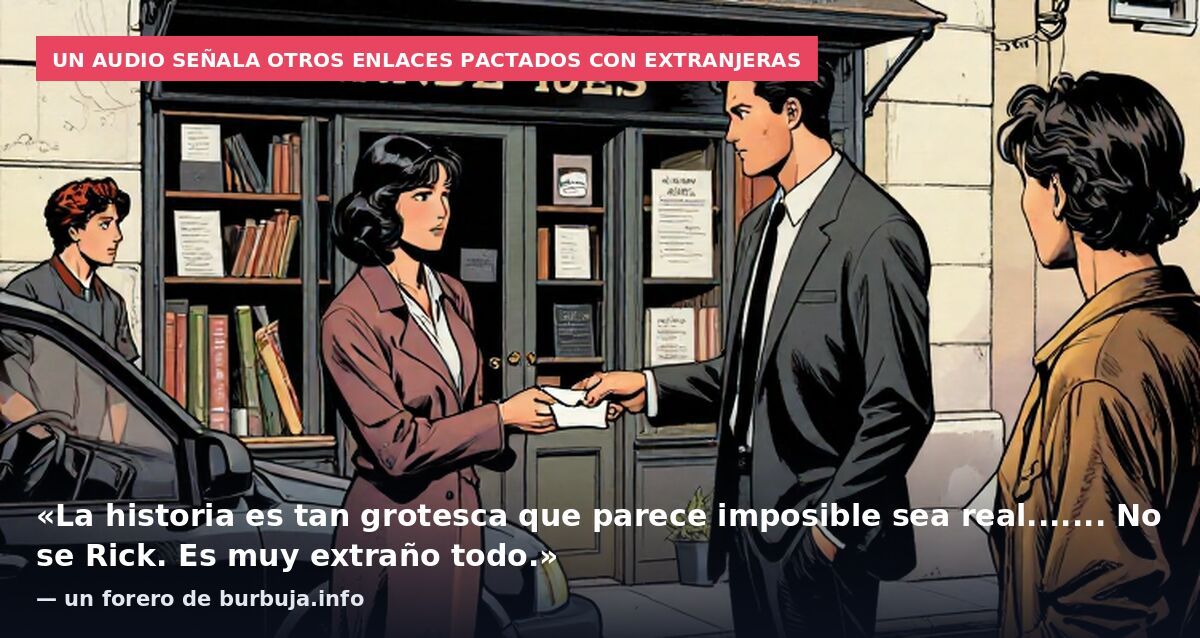 Un audio señala otros enlaces pactados con extranjeras: «La historia es tan grotesca que parece imposible sea real....... No se Rick. Es muy extraño todo.» — un forero de burbuja.info