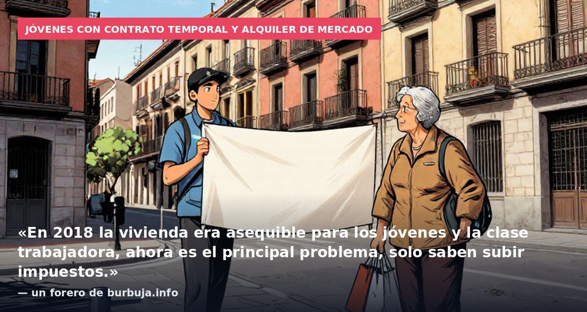 Jóvenes con contrato temporal y alquiler de mercado: «En 2018 la vivienda era asequible para los jóvenes y la clase trabajadora, ahora es el principal problema, solo saben subir impuestos.» — un forero de burbuja.info