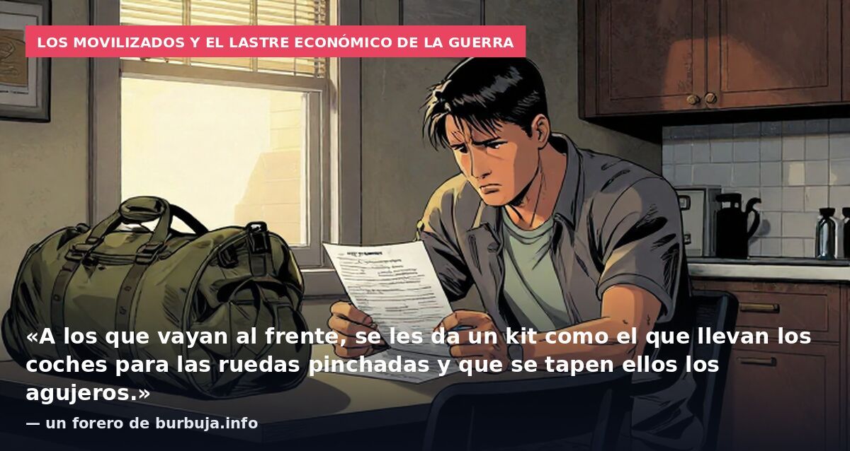 Los movilizados y el lastre económico de la guerra: «A los que vayan al frente, se les da un kit como el que llevan los coches para las ruedas pinchadas y que se tapen ellos los agujeros.» — un forero de burbuja.info