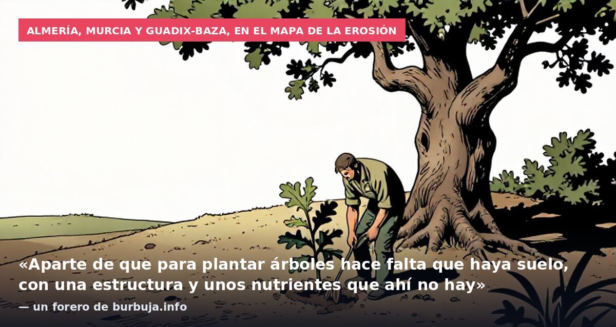 Almería, Murcia y Guadix-Baza, en el mapa de la erosión: «Aparte de que para plantar árboles hace falta que haya suelo, con una estructura y unos nutrientes que ahí no hay» — un forero de burbuja.info