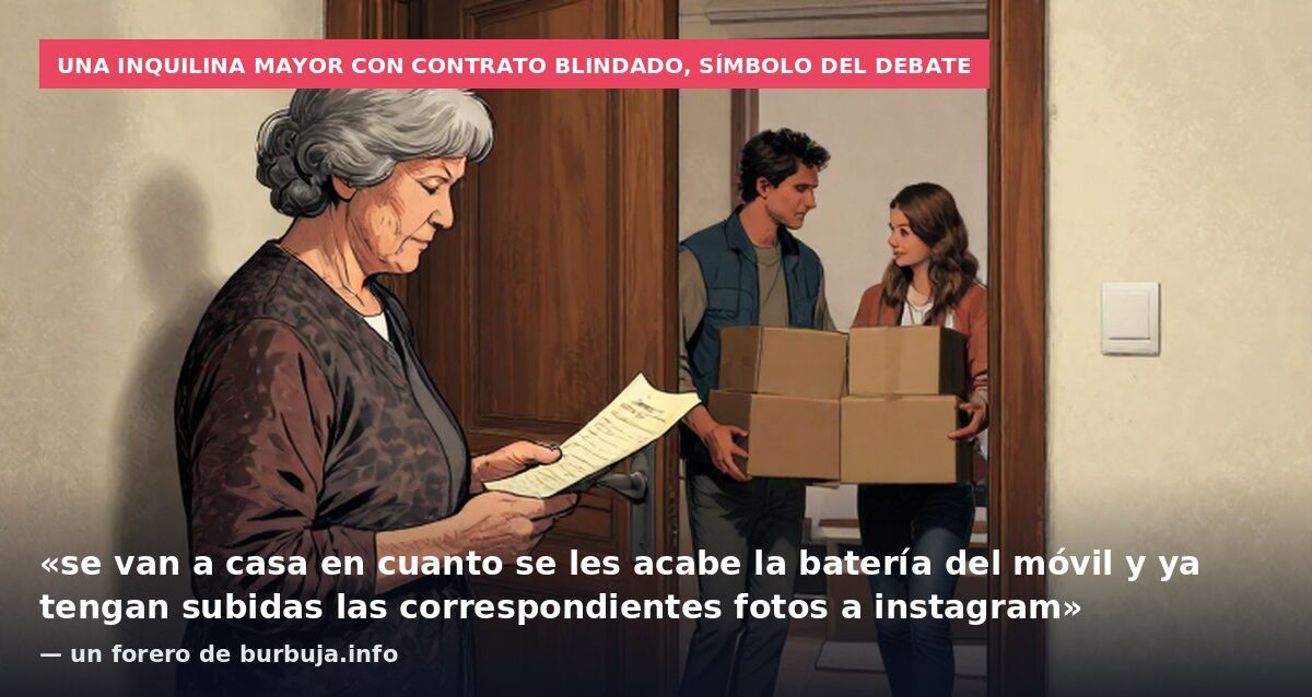 Una inquilina mayor con contrato blindado, símbolo del debate: «se van a casa en cuanto se les acabe la batería del móvil y ya tengan subidas las correspondientes fotos a instagram» — un forero de burbuja.info