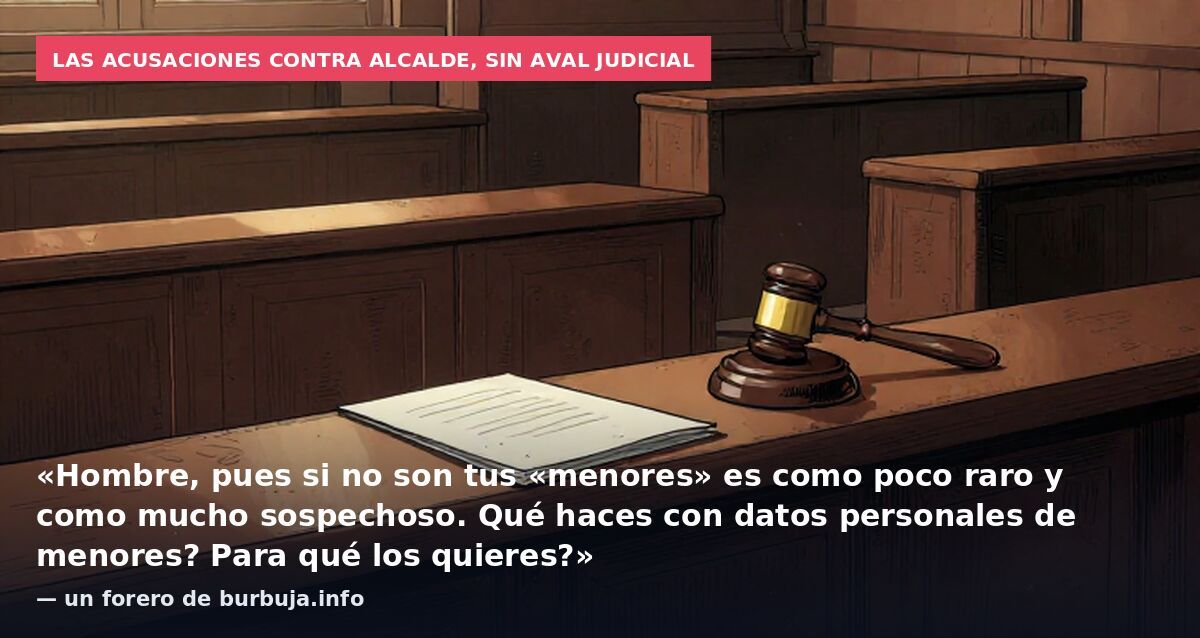 Las acusaciones contra Alcalde, sin aval judicial: «Hombre, pues si no son tus «menores» es como poco raro y como mucho sospechoso. Qué haces con datos personales de menores? Para qué los quieres?» — un forero de burbuja.info