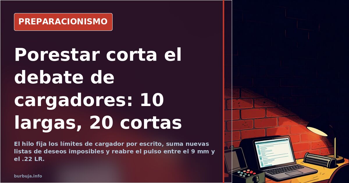 Porestar corta el debate de cargadores: 10 largas, 20 cortas