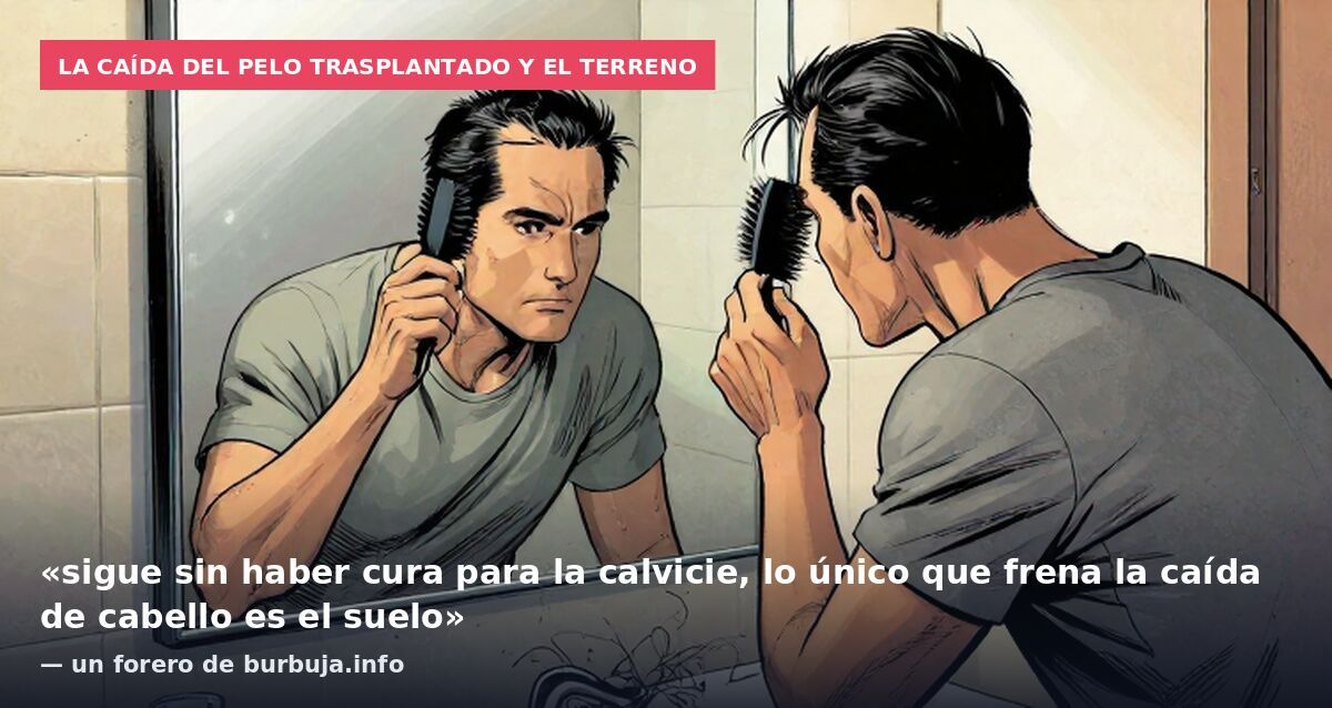 La caída del pelo trasplantado y el terreno: «sigue sin haber cura para la calvicie, lo único que frena la caída de cabello es el suelo» — un forero de burbuja.info