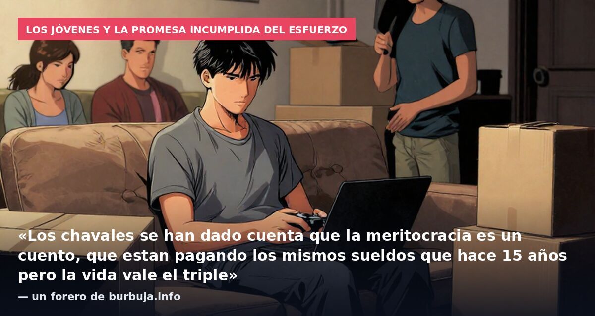 Los jóvenes y la promesa incumplida del esfuerzo: «Los chavales se han dado cuenta que la meritocracia es un cuento, que estan pagando los mismos sueldos que hace 15 años pero la vida vale el triple» — un forero de burbuja.info