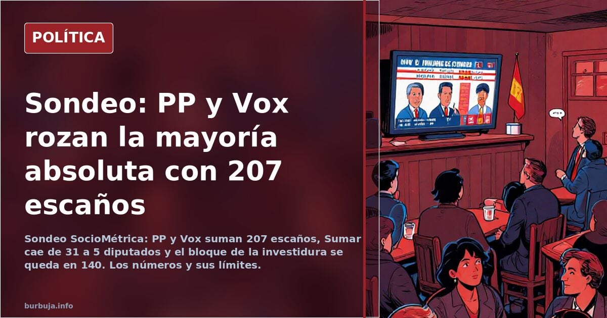 SocioMétrica-Umfrage: PP und Vox kommen auf 207 Sitze, Regierungsblock fällt auf 140