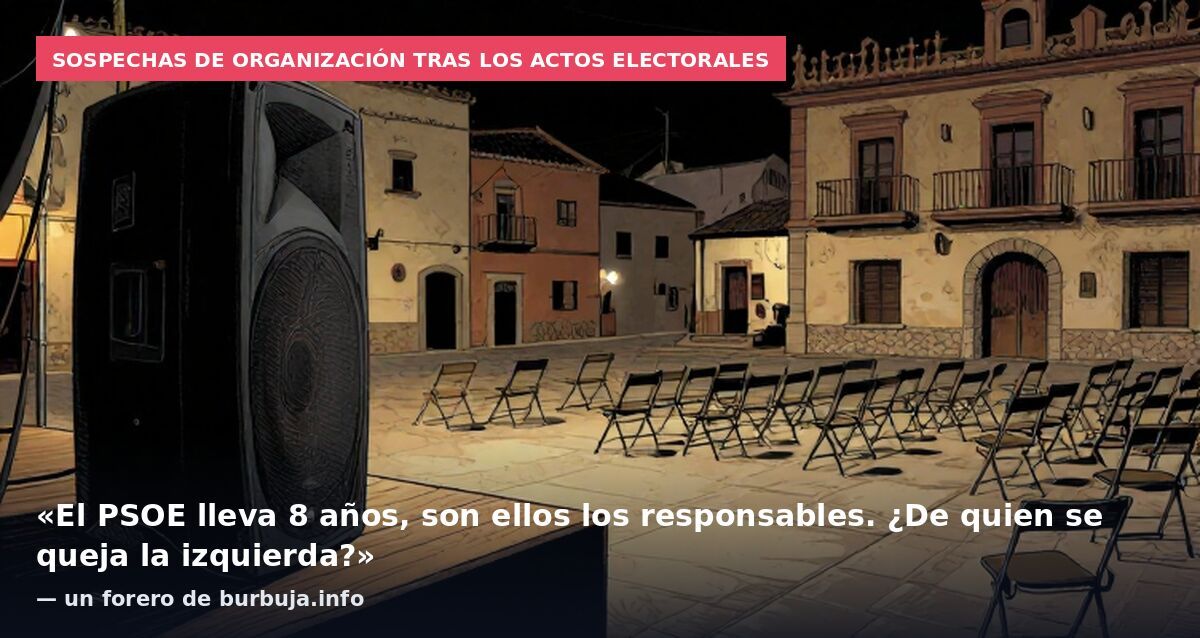 Sospechas de organización tras los actos electorales: «El PSOE lleva 8 años, son ellos los responsables. ¿De quien se queja la izquierda?» — un forero de burbuja.info