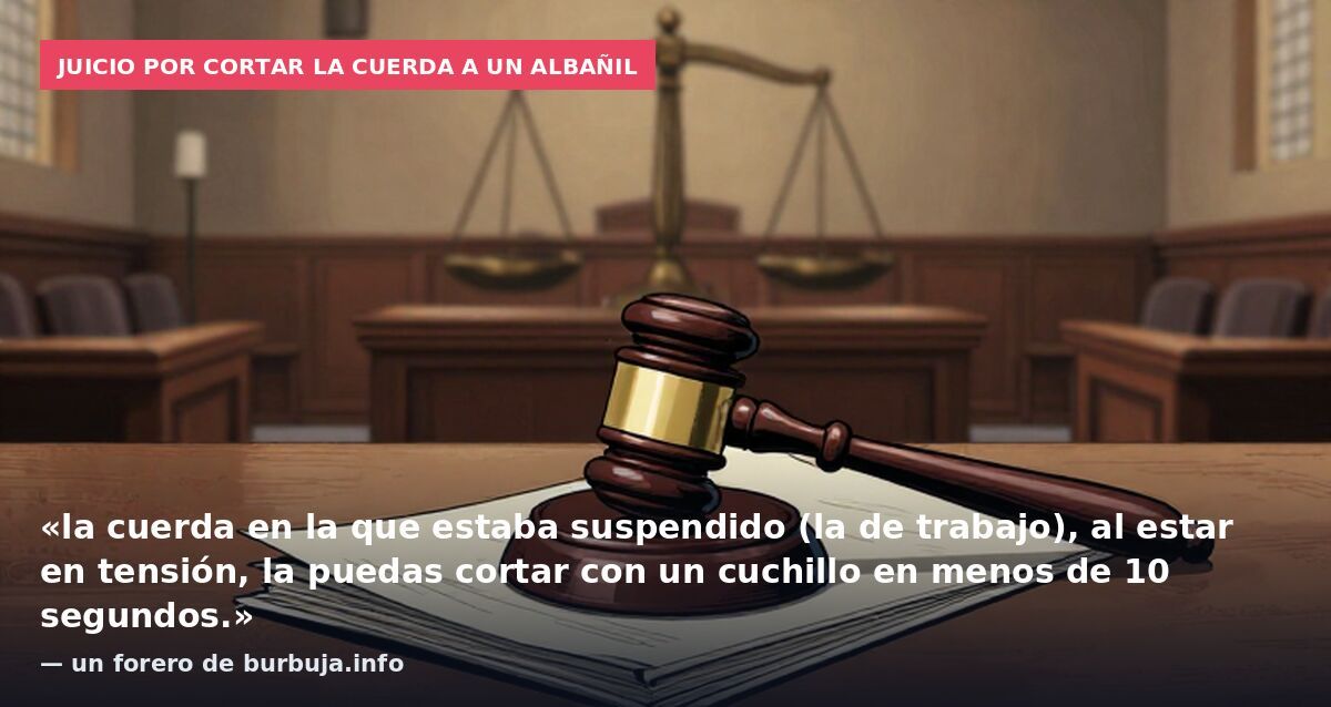Sucesos: Charo a juicio por cortar la cuerda donde colgaba un albañil