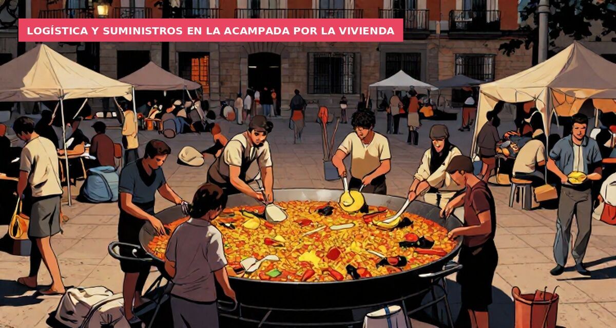 Logística y suministros en la acampada por la vivienda