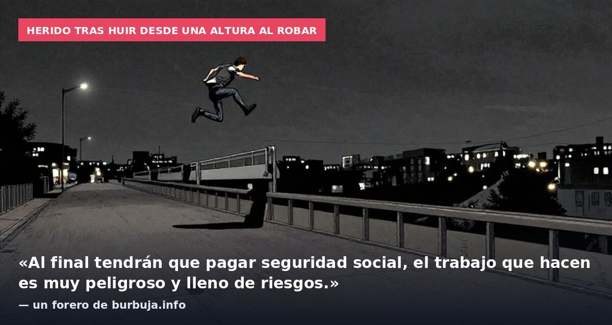 Herido tras huir desde una altura al robar: «Al final tendrán que pagar seguridad social, el trabajo que hacen es muy peligroso y lleno de riesgos.» — un forero de burbuja.info