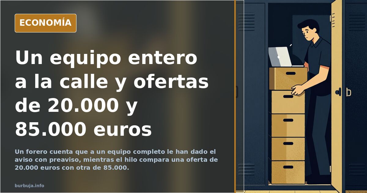 Un equipo entero a la calle y ofertas de 20.000 y 85.000 euros