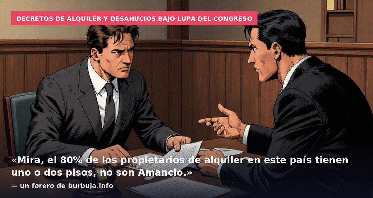 Decretos de alquiler y desahucios bajo lupa del Congreso: «Mira, el 80% de los propietarios de alquiler en este país tienen uno o dos pisos, no son Amancio.» — un forero de burbuja.info