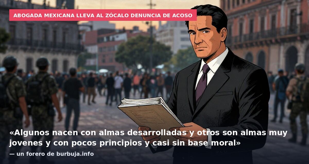 Abogada mexicana lleva al Zócalo denuncia de acoso: «Algunos nacen con almas desarrolladas y otros son almas muy jovenes y con pocos principios y casi sin base moral» — un forero de burbuja.info