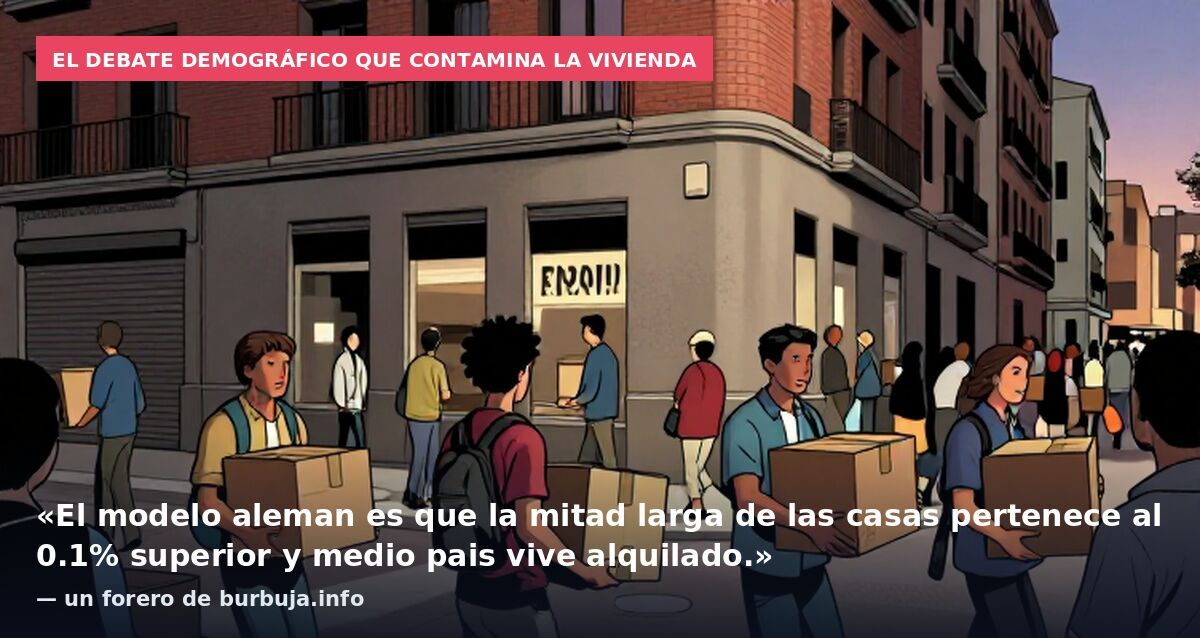 El debate demográfico que contamina la vivienda: «El modelo aleman es que la mitad larga de las casas pertenece al 0.1% superior y medio pais vive alquilado.» — un forero de burbuja.info