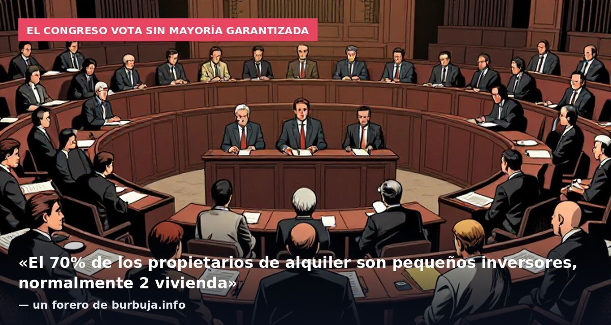 El Congreso vota sin mayoría garantizada: «El 70% de los propietarios de alquiler son pequeños inversores, normalmente 2 vivienda» — un forero de burbuja.info