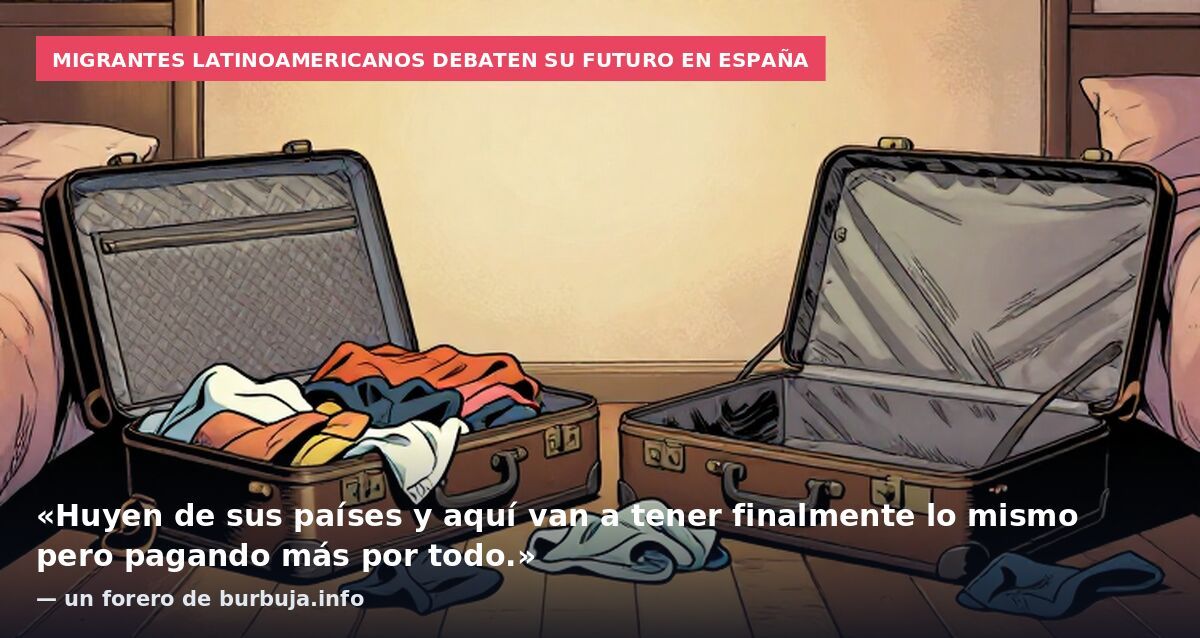 Migrantes latinoamericanos debaten su futuro en España: «Huyen de sus países y aquí van a tener finalmente lo mismo pero pagando más por todo.» — un forero de burbuja.info