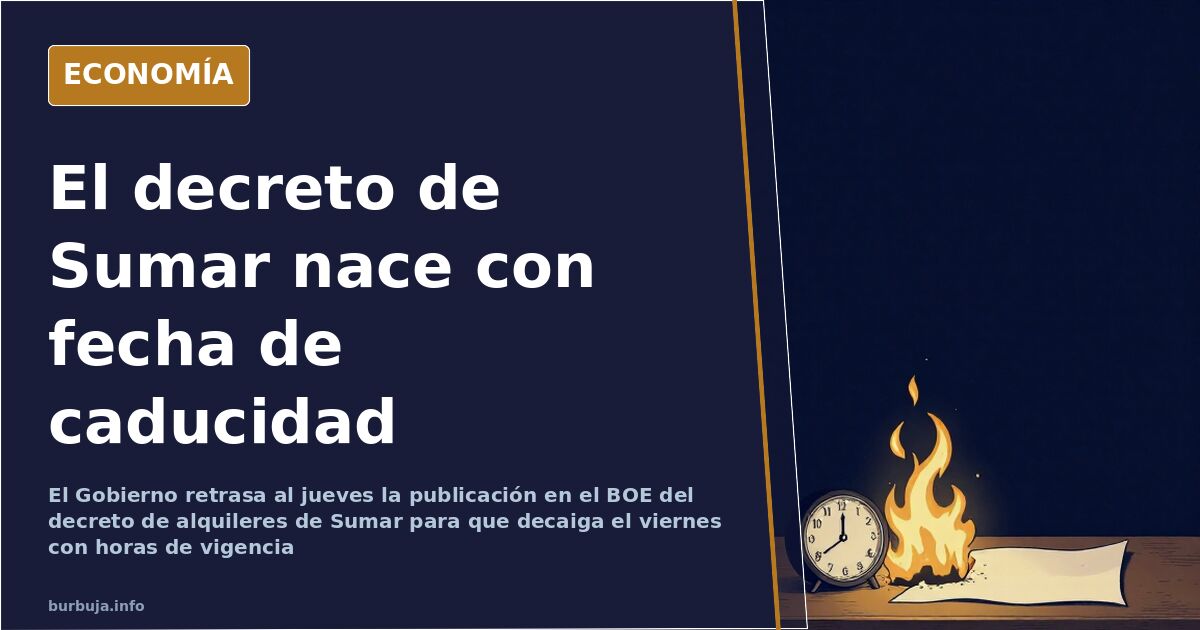 Sánchez retrasa en el BOE el decreto de alquileres de Sumar