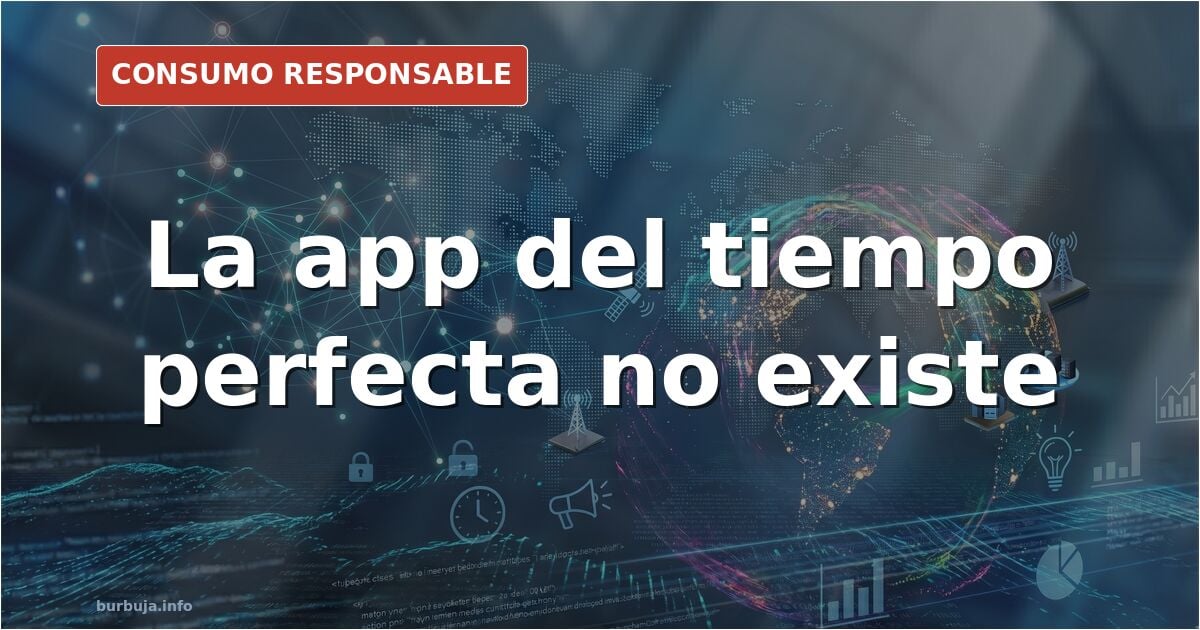 Pantalla de smartphone con varias aplicaciones meteorológicas abiertas mostrando iconos de lluvia y viento
