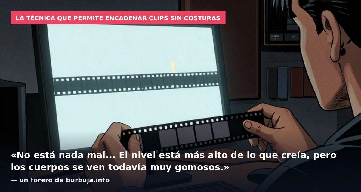 La técnica que permite encadenar clips sin costuras: «No está nada mal... El nivel está más alto de lo que creía, pero los cuerpos se ven todavía muy gomosos.» — un forero de burbuja.info