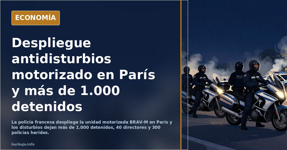 Huelga educativa en Francia: 2 Octubre - Estallido social y disturbios en Francia/Bélgica - Hoy: Despliegue unidad antidisturbios motorizada en París