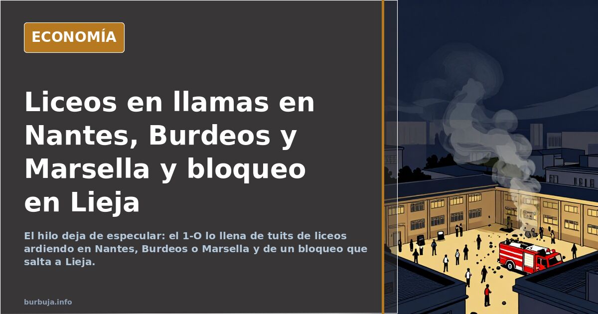 Liceos en llamas en Nantes, Burdeos y Marsella y bloqueo en Lieja
