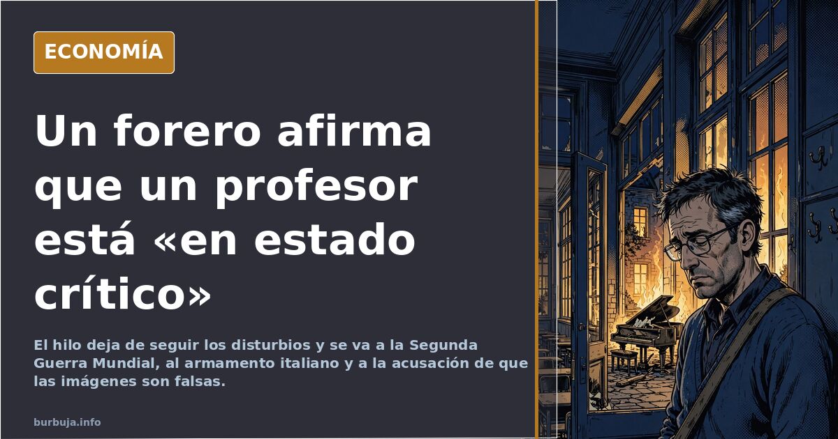 Un forero afirma que un profesor está «en estado crítico»