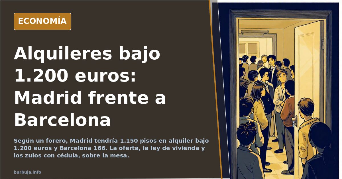 1.150 pisos bajo 1.200€ en Madrid y 166 en Barcelona, dicen
