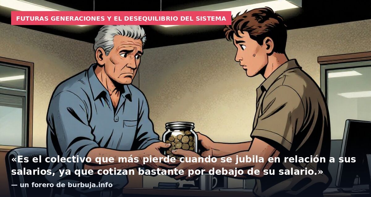 Futuras generaciones y el desequilibrio del sistema: «Es el colectivo que más pierde cuando se jubila en relación a sus salarios, ya que cotizan bastante por debajo de su salario.» — un forero de burbuja.info