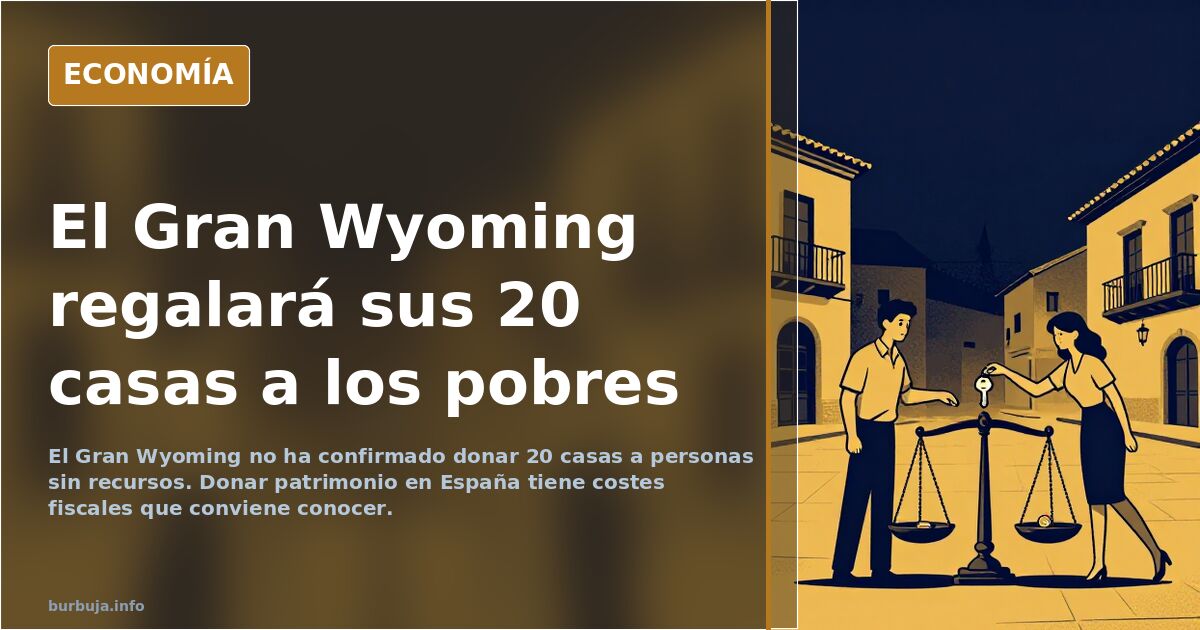El Gran Wyoming regalará sus 20 casas a los pobres