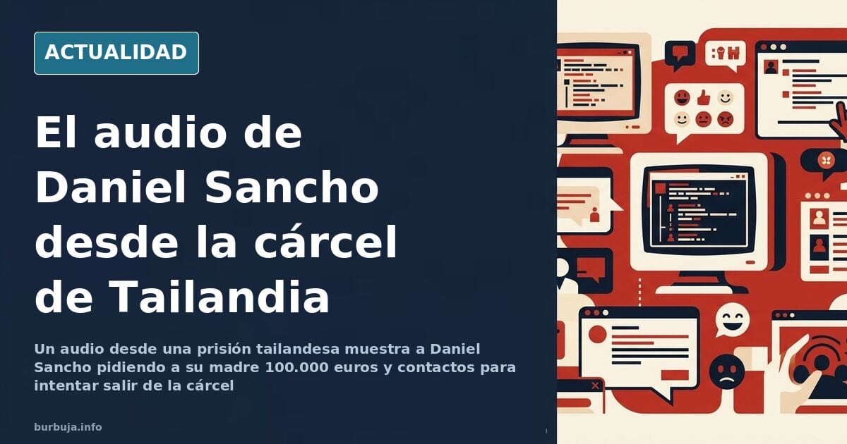 Cabina telefónica de una prisión tailandesa junto a la cifra de 100.000 euros en un papel, escena sobria de prensa