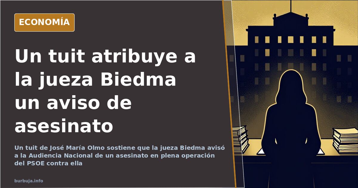 Ilustración de un despacho judicial con expedientes y una jueza de espaldas, en alusión al aviso difundido en un tuit