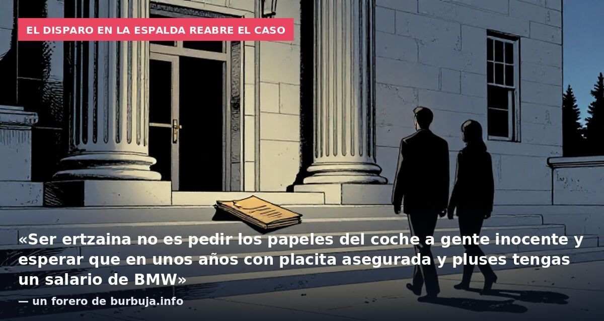 El disparo en la espalda reabre el caso: «Ser ertzaina no es pedir los papeles del coche a gente inocente y esperar que en unos años con placita asegurada y pluses tengas un salario de BMW» — un forero de burbuja.info