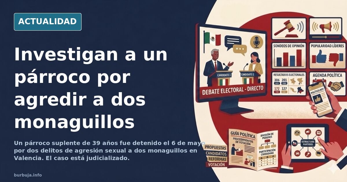 Fachada de una iglesia de Valencia junto a una calle vacía en una ilustración editorial sobre el párroco investigado por agre