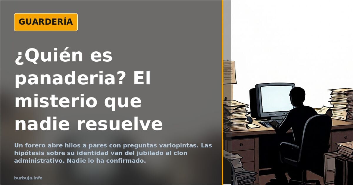 Ilustración de un forero misterioso tecleando preguntas en un ordenador antiguo rodeado de signos de interrogación