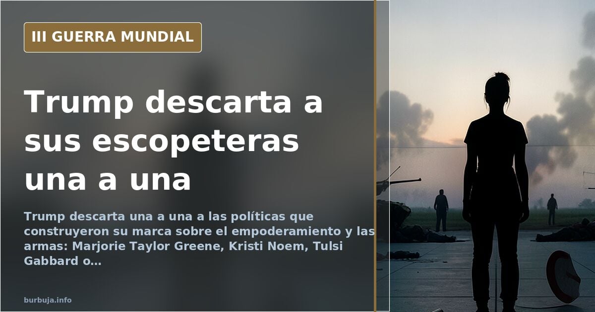 Silueta de una figura femenina con rifle frente a un mapa de Estados Unidos y Venezuela, en tonos desaturados