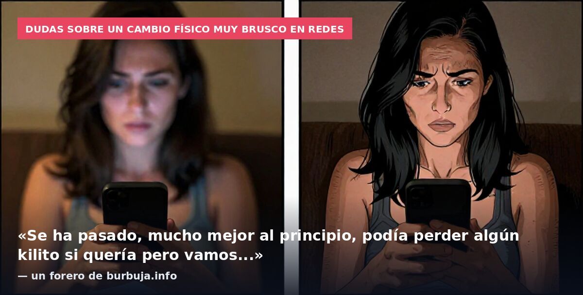 Dudas sobre un cambio físico muy brusco en redes: «Se ha pasado, mucho mejor al principio, podía perder algún kilito si quería pero vamos...» — un forero de burbuja.info