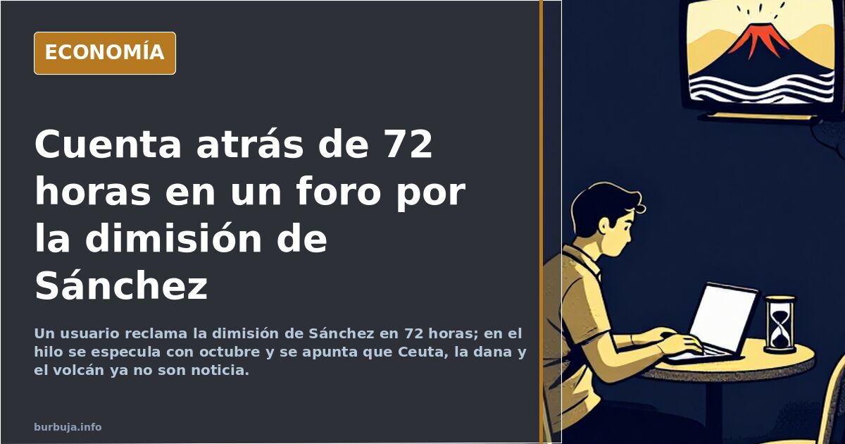 Reloj de cuenta atrás sobre un atril vacío en un hemiciclo, símbolo del ultimátum de 72 horas lanzado en un foro