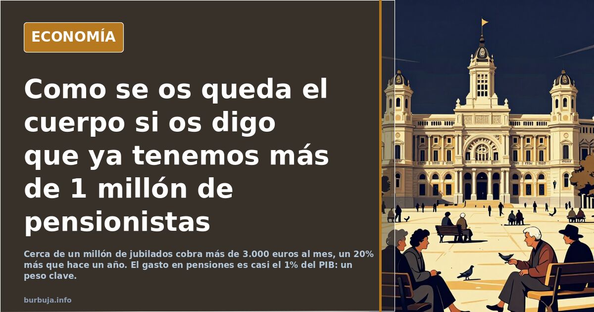 Como se os queda el cuerpo si os digo que ya tenemos más de 1 millón de pensionistas cobrando más de 3.000€/mes????