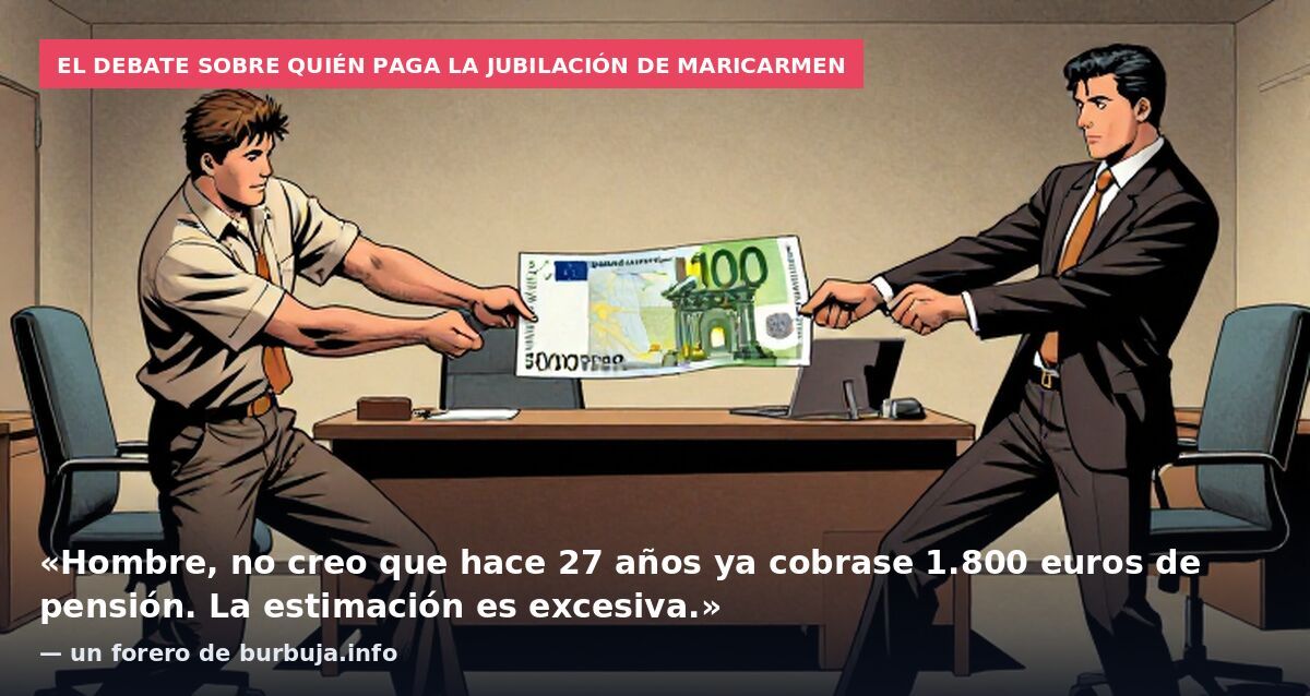 El debate sobre quién paga la jubilación de Maricarmen: «Hombre, no creo que hace 27 años ya cobrase 1.800 euros de pensión. La estimación es excesiva.» — un forero de burbuja.info