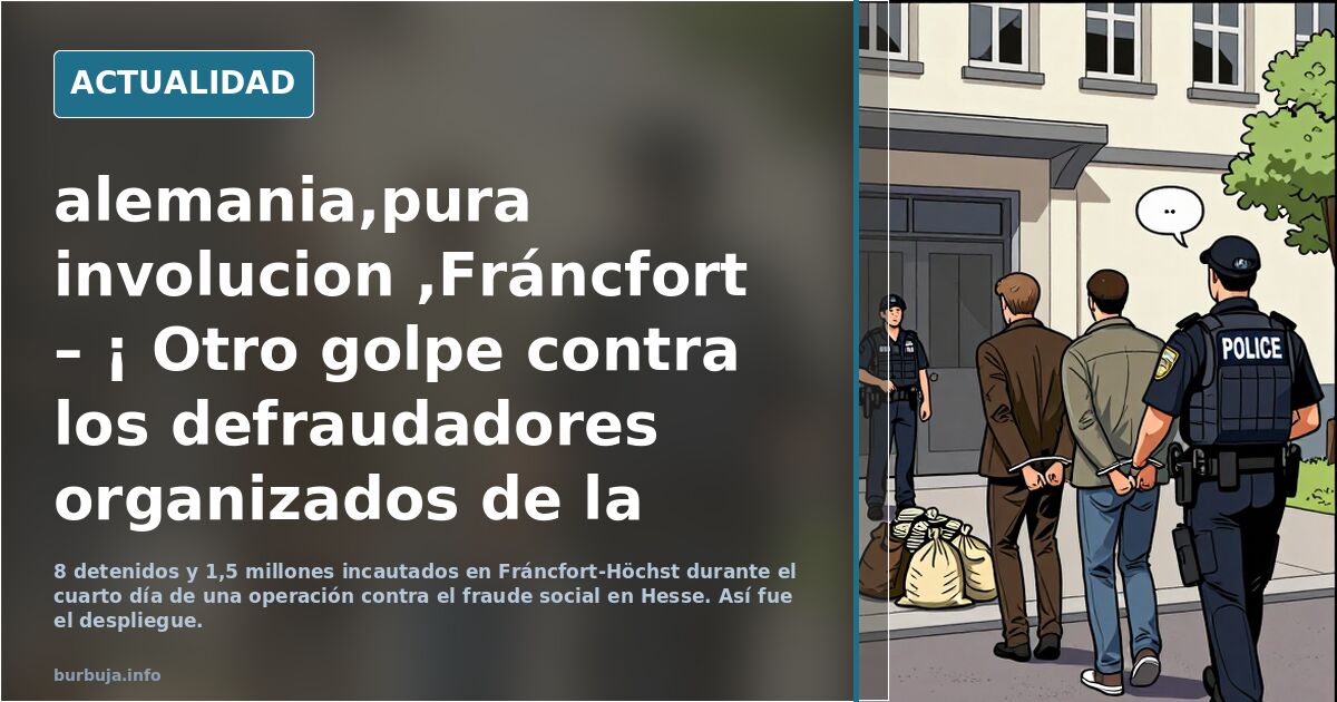 alemania,pura involucion ,Fráncfort – ¡ Otro golpe contra los defraudadores organizados de la asistencia social