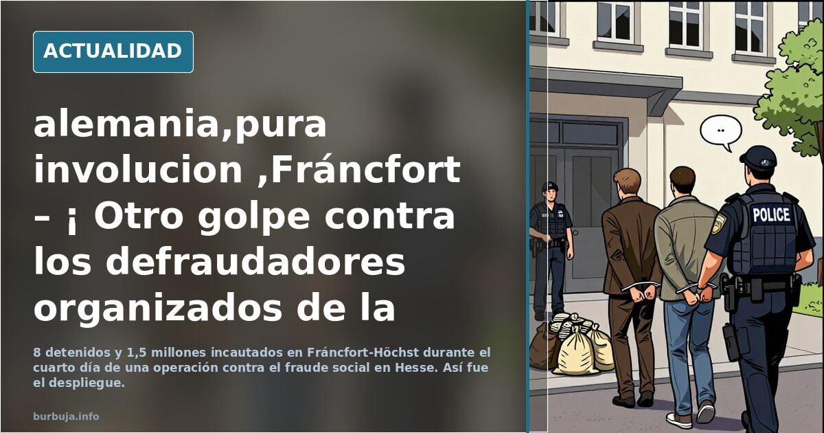 alemania,pura involucion ,Fráncfort – ¡ Otro golpe contra los defraudadores organizados de la asistencia social