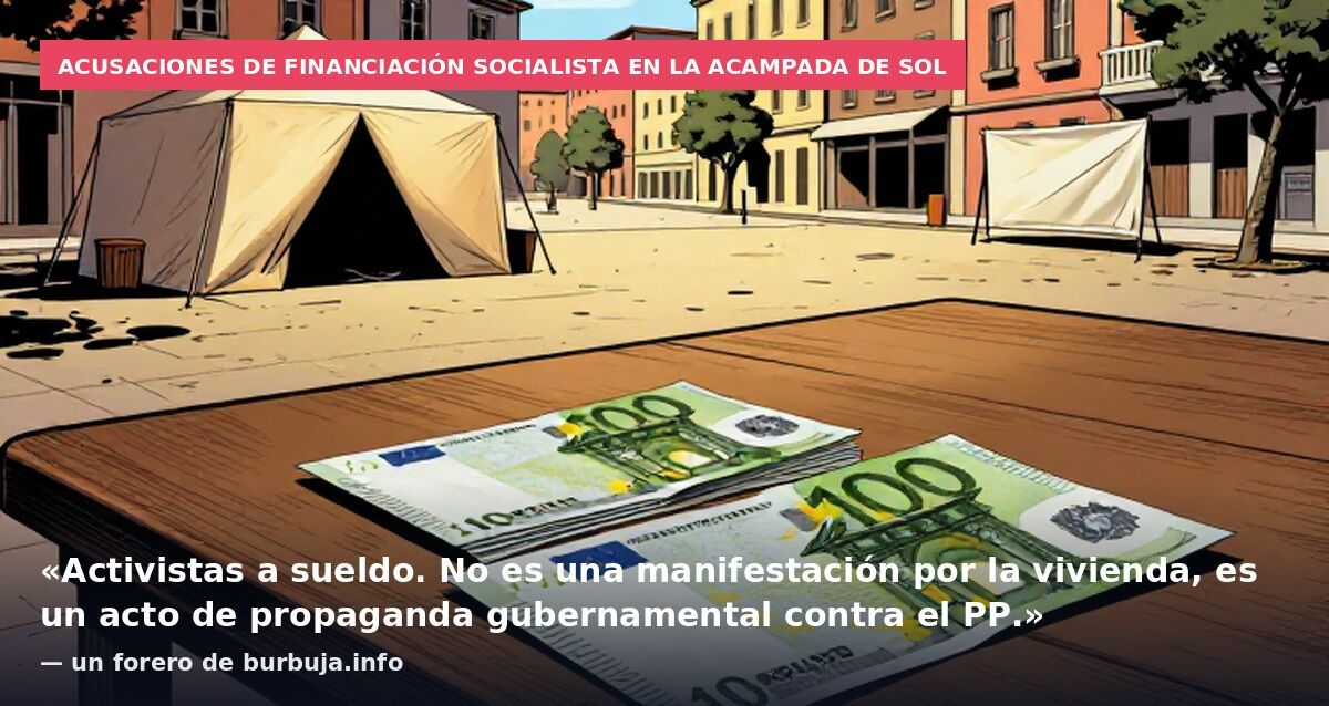 Acusaciones de financiación socialista en la acampada de Sol: «Activistas a sueldo. No es una manifestación por la vivienda, es un acto de propaganda gubernamental contra el PP.» — un forero de burbuja.info