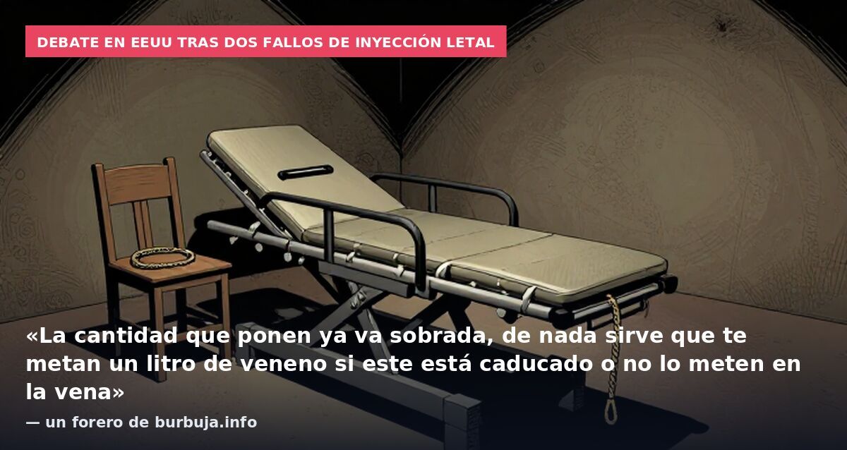 Debate en EEUU tras dos fallos de inyección letal: «La cantidad que ponen ya va sobrada, de nada sirve que te metan un litro de veneno si este está caducado o no lo meten en la vena» — un forero de burbuja.info