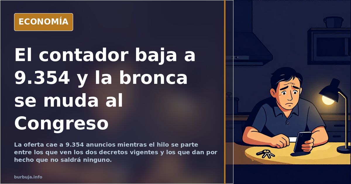 El contador baja a 9.354 y la bronca se muda al Congreso