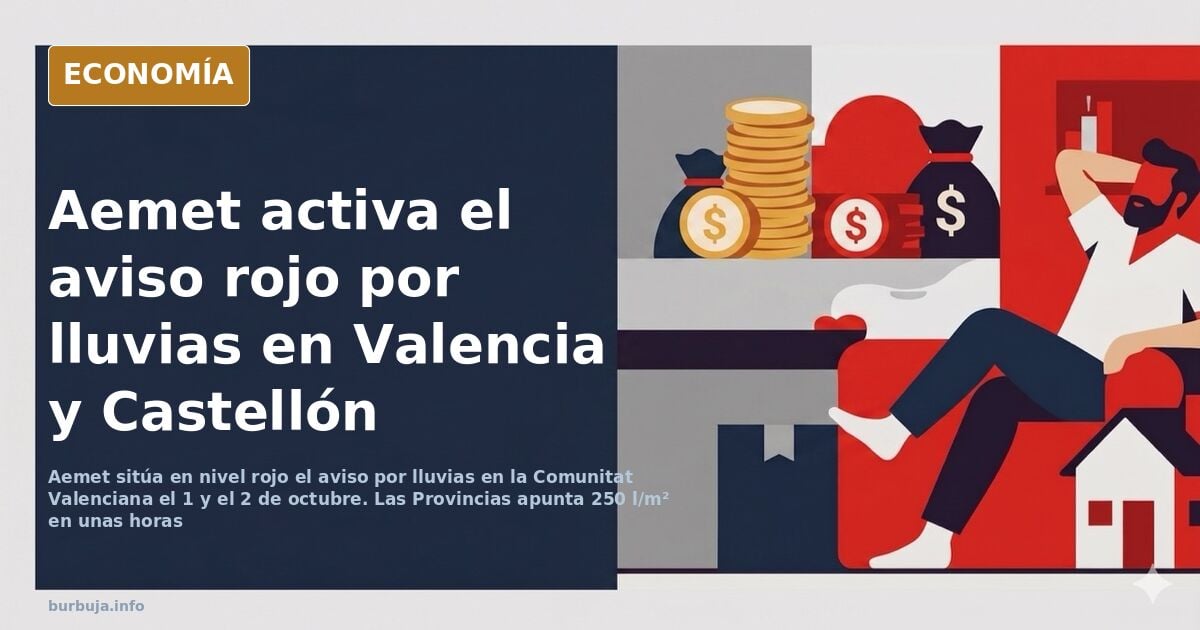 Alerta roja por lluvias en toda la costa valenciana y sur de Tarragona